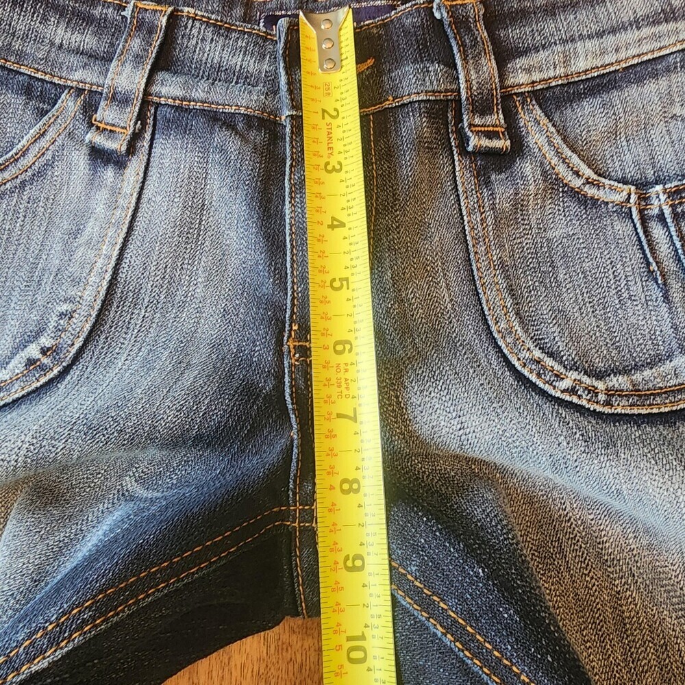 Luxury Blues Y2K Jeans Juniors 7/8 Flare Zip Hem Stretch Denim Pockets Casual - Picture 13 of 15